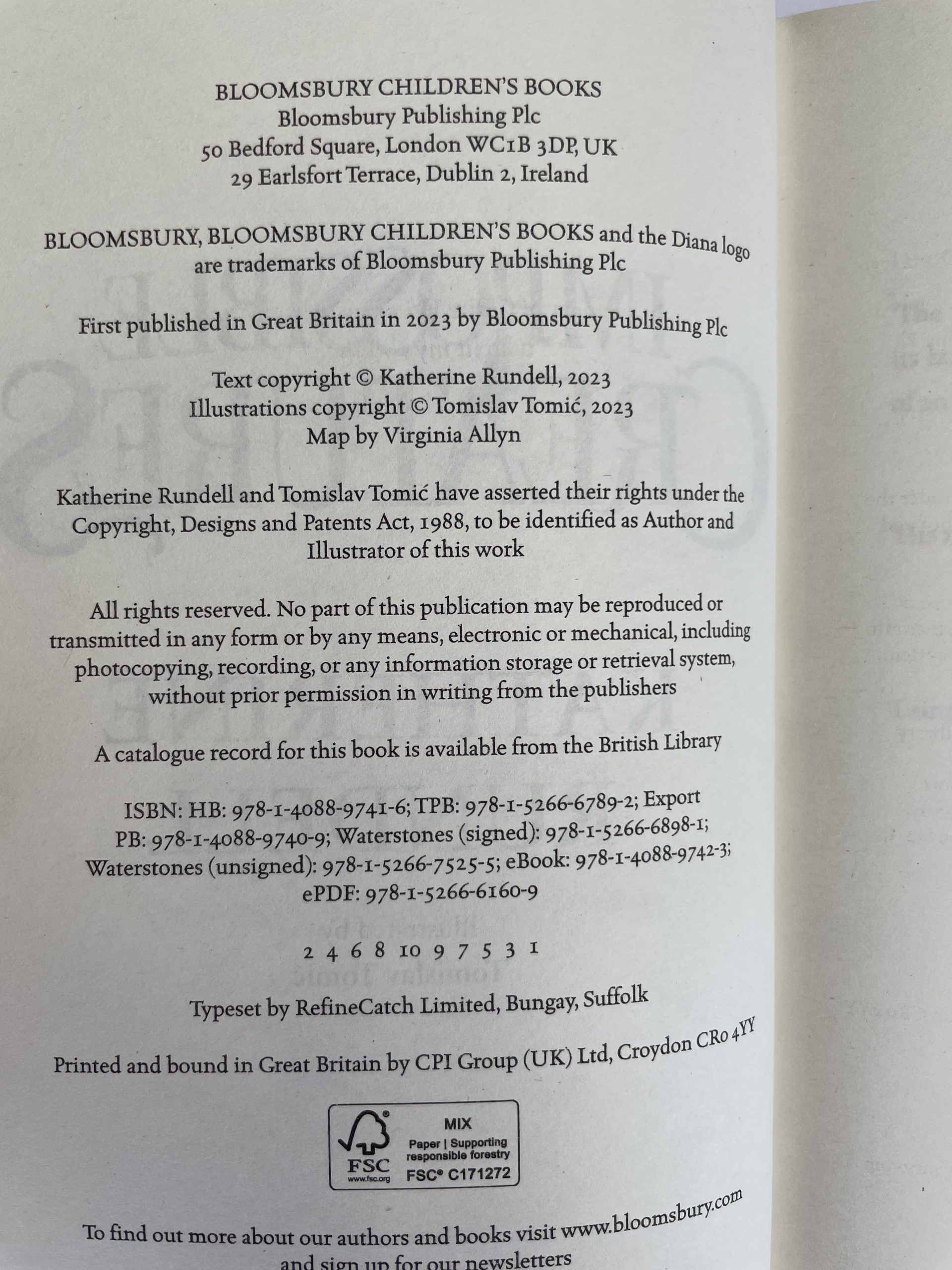 Katherine Rundell - Impossible Creatures - Sprayed Edges - SIGNED by the Author - First Edition - 2023 - Image 3