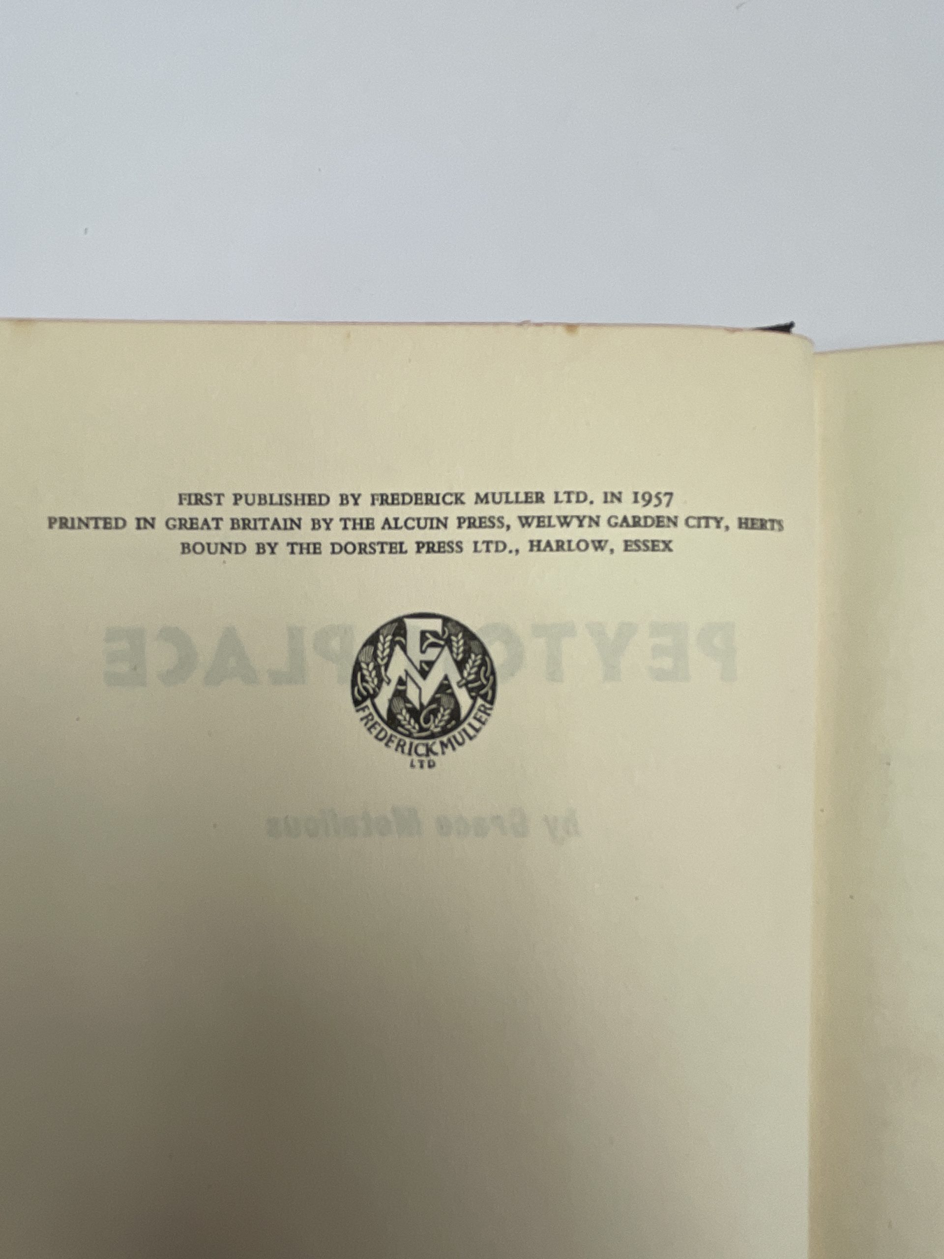 Grace Metalious - Peyton Place - First Edition - 1957 - Image 2