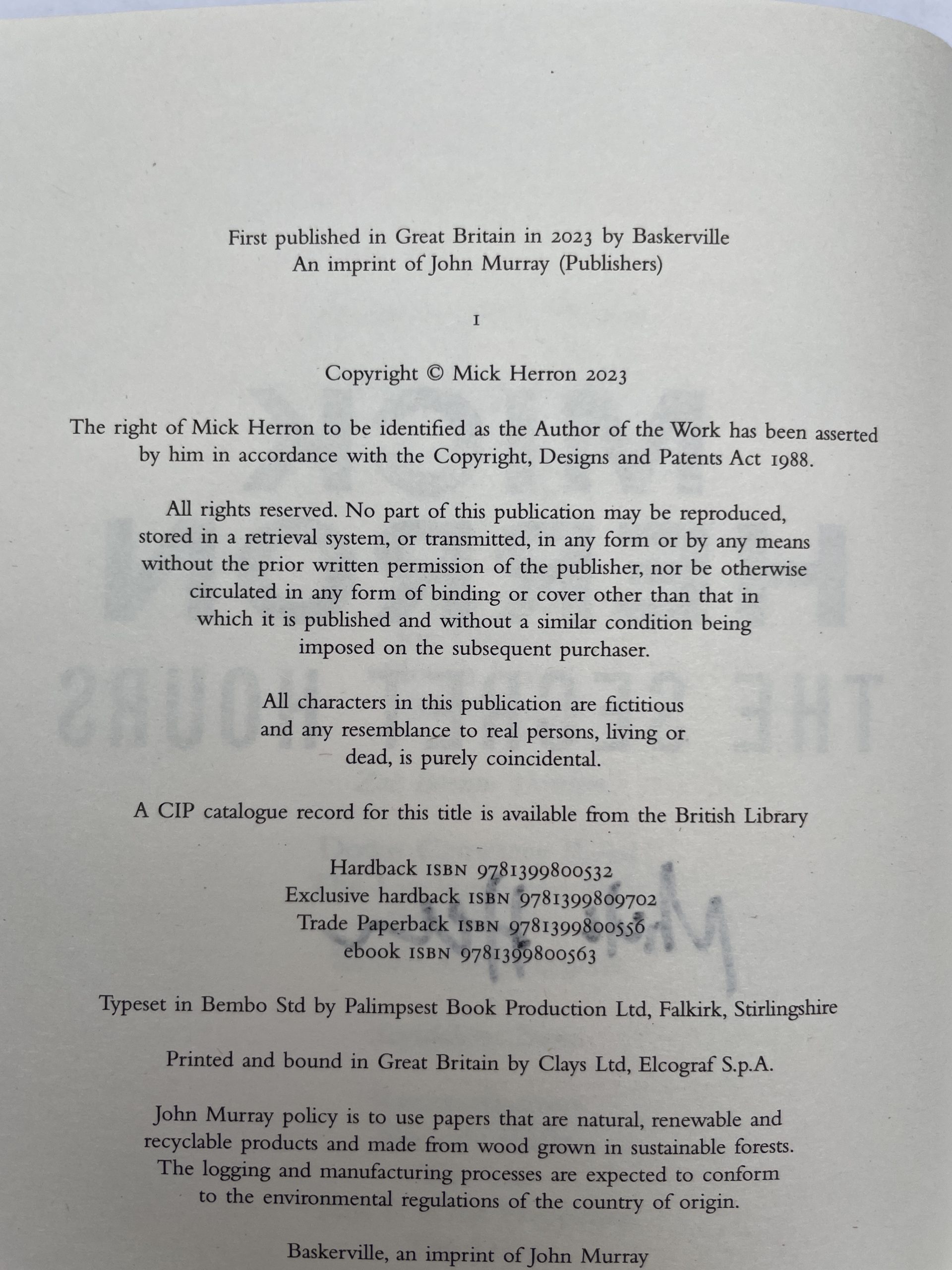 Mick Herron - The Secret Hours - SIGNED by the Author - First Edition - 2023 - Image 4