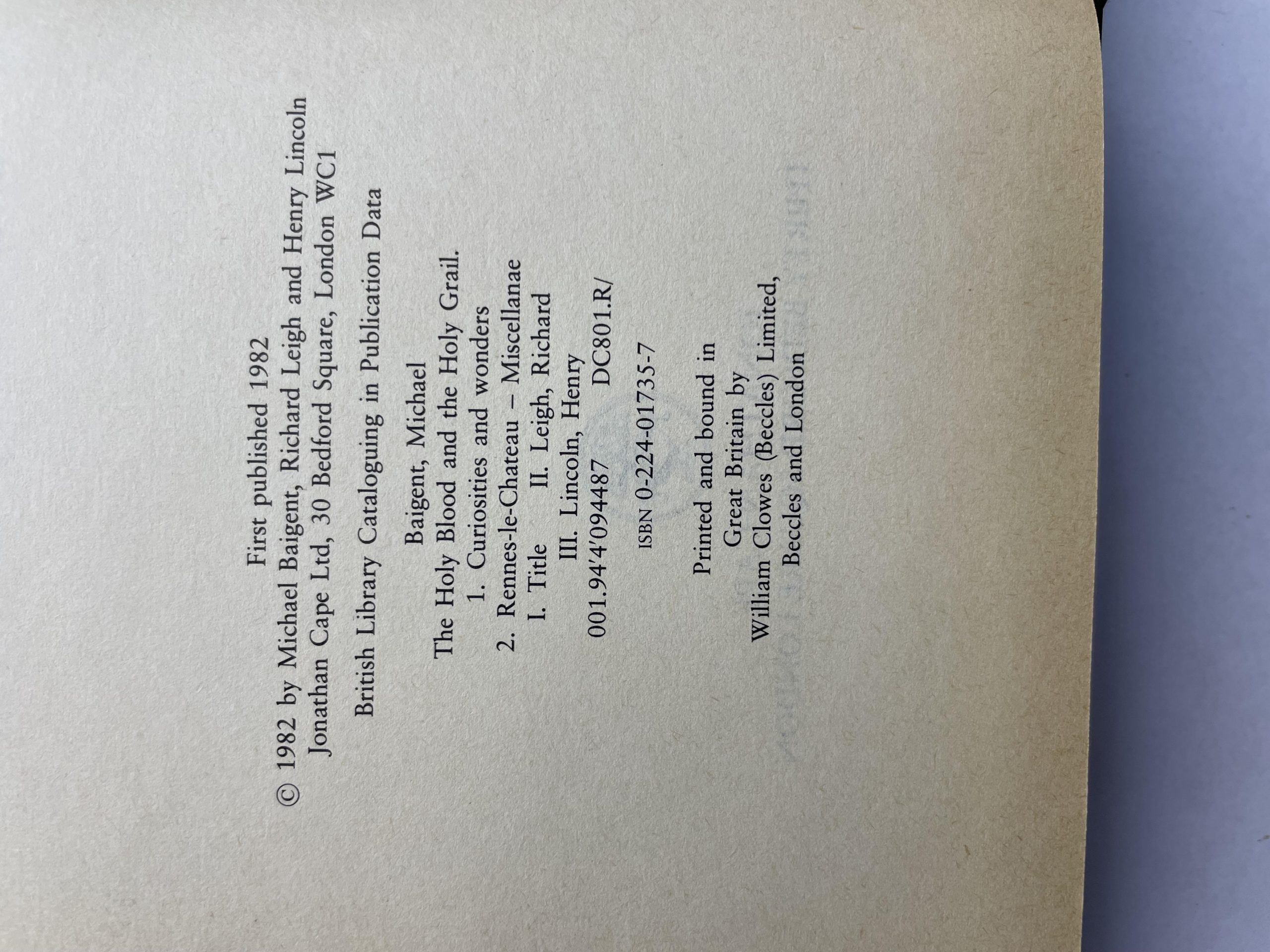 Michael Baigent; Richard Leigh; Henry Lincoln - The Holy Blood and the Holy Grail - First Edition - 1982 - Image 2