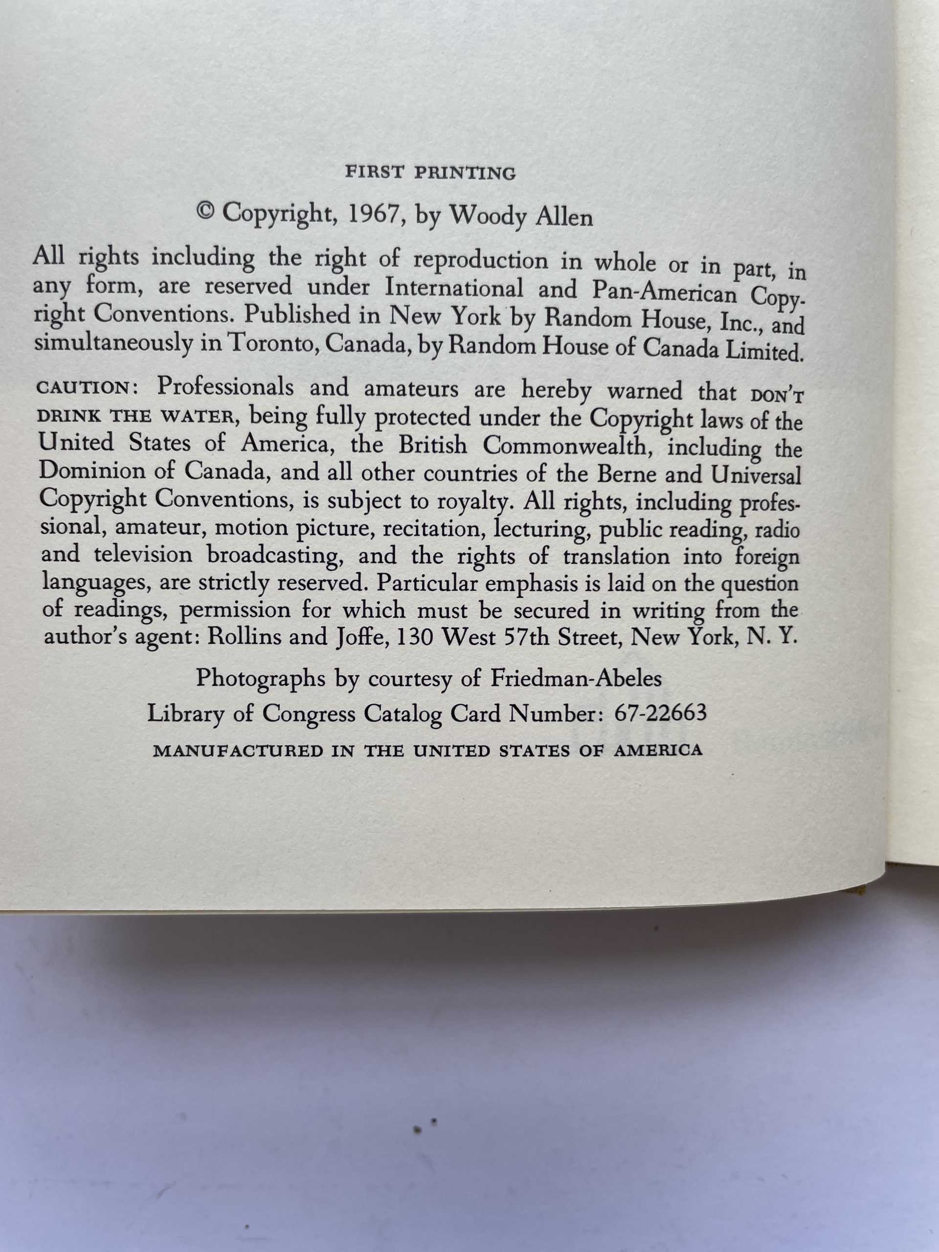 Woody Allen - Don’t Drink The Water - First US Edition 1967 - Image 2