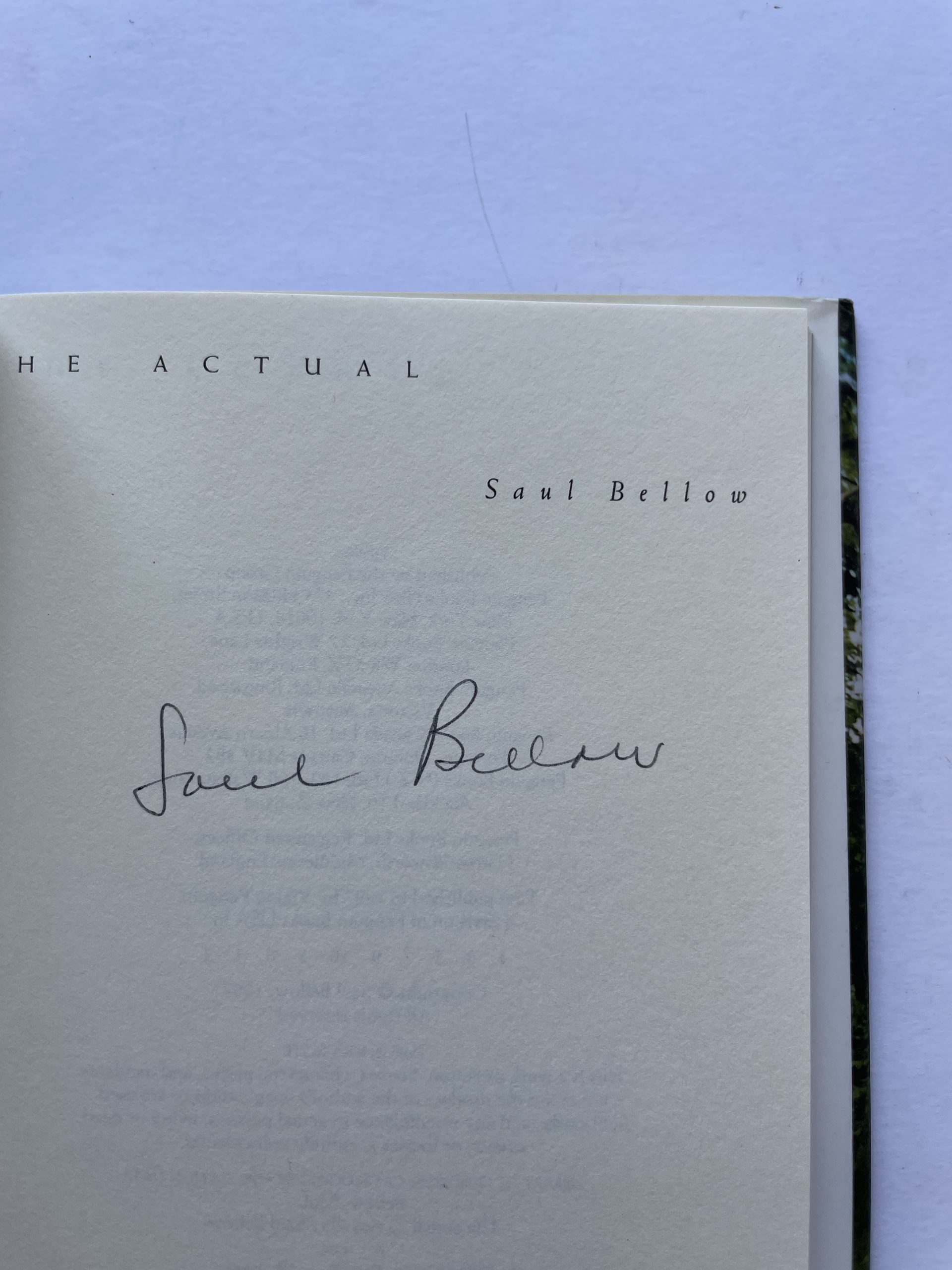 Saul Bellow - The Actual - SIGNED First Edition 1997 - Image 2