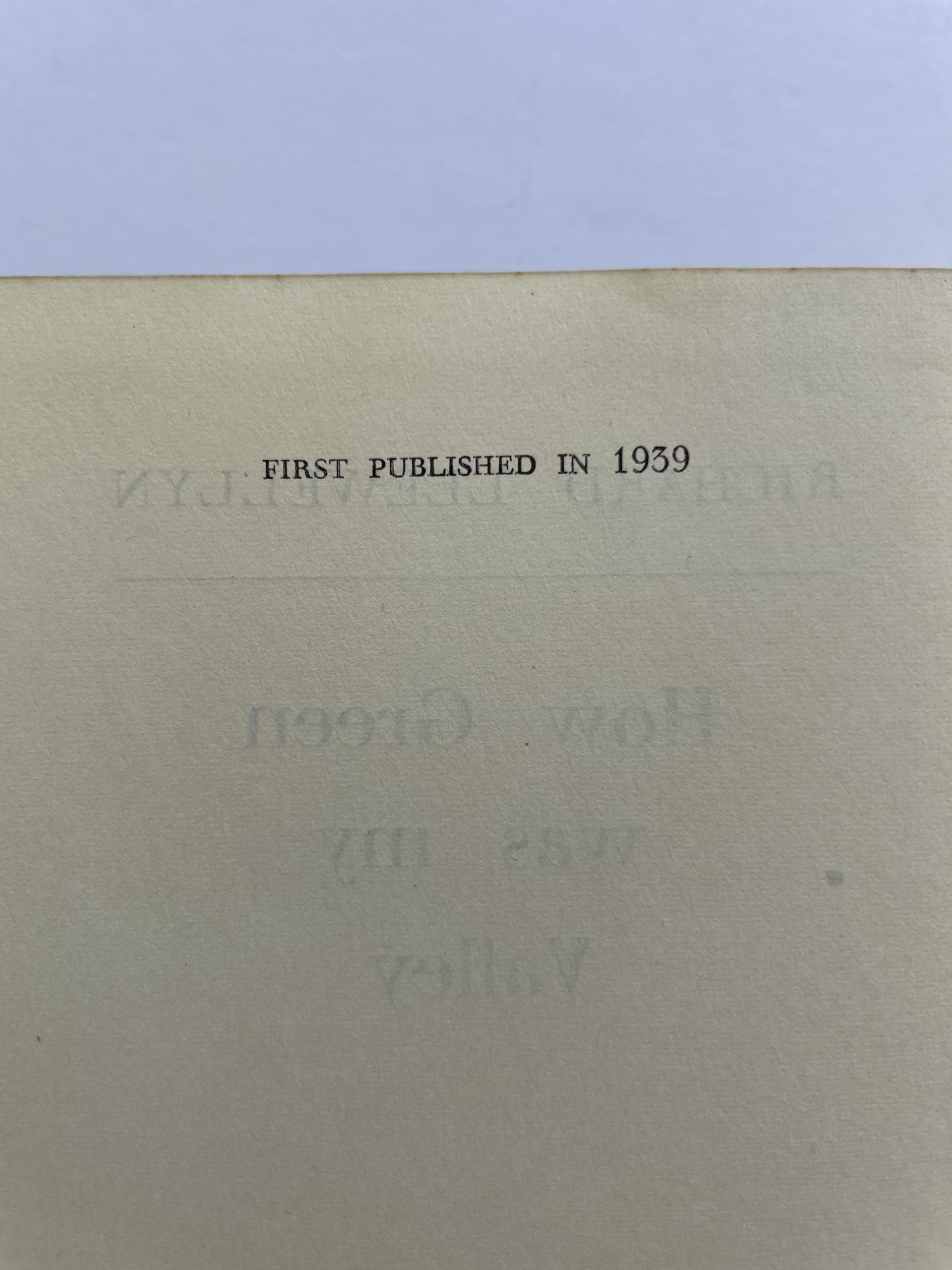 Richard Llewellyn - How Green Was My Valley - First Edition 1939 - Image 2