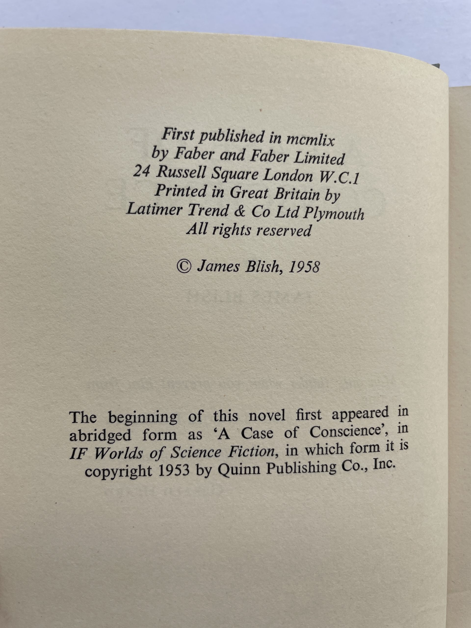 James Blish - A Case Of Conscience - First Edition 1959 - Image 2