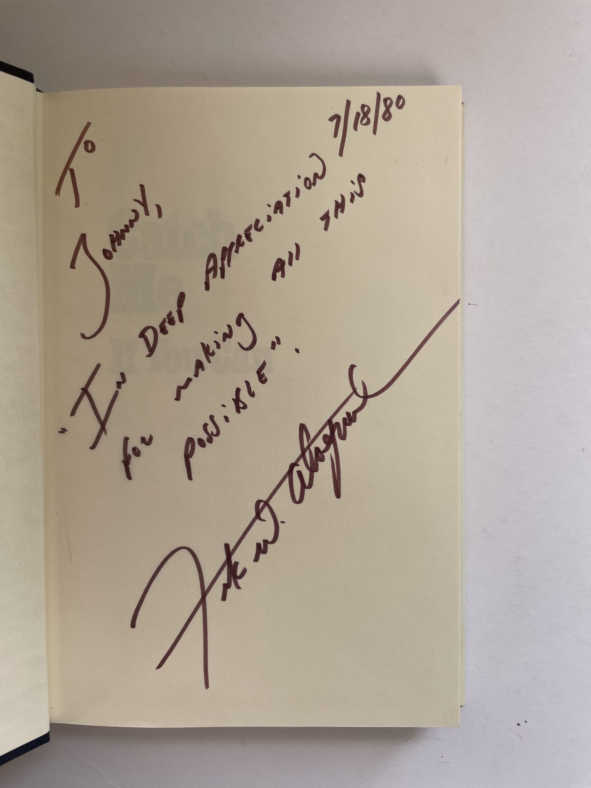 Frank W. Abagnale - Catch Me If You Can - SIGNED First US Edition 1980 - Inscribed to by Abagnale to Johnny Carson - Image 2