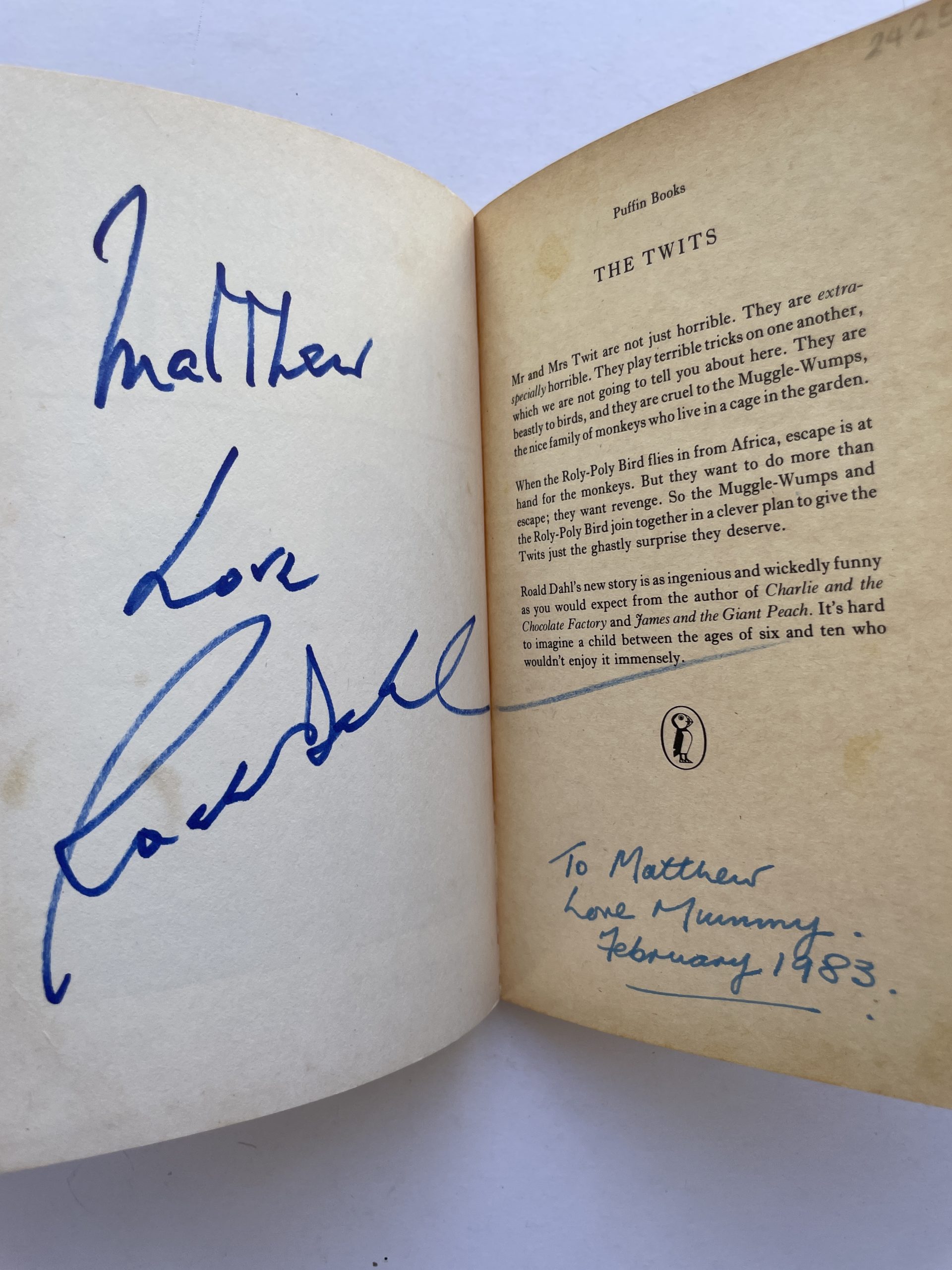 Roald Dahl – The Twits – SIGNED Softcover - Image 2