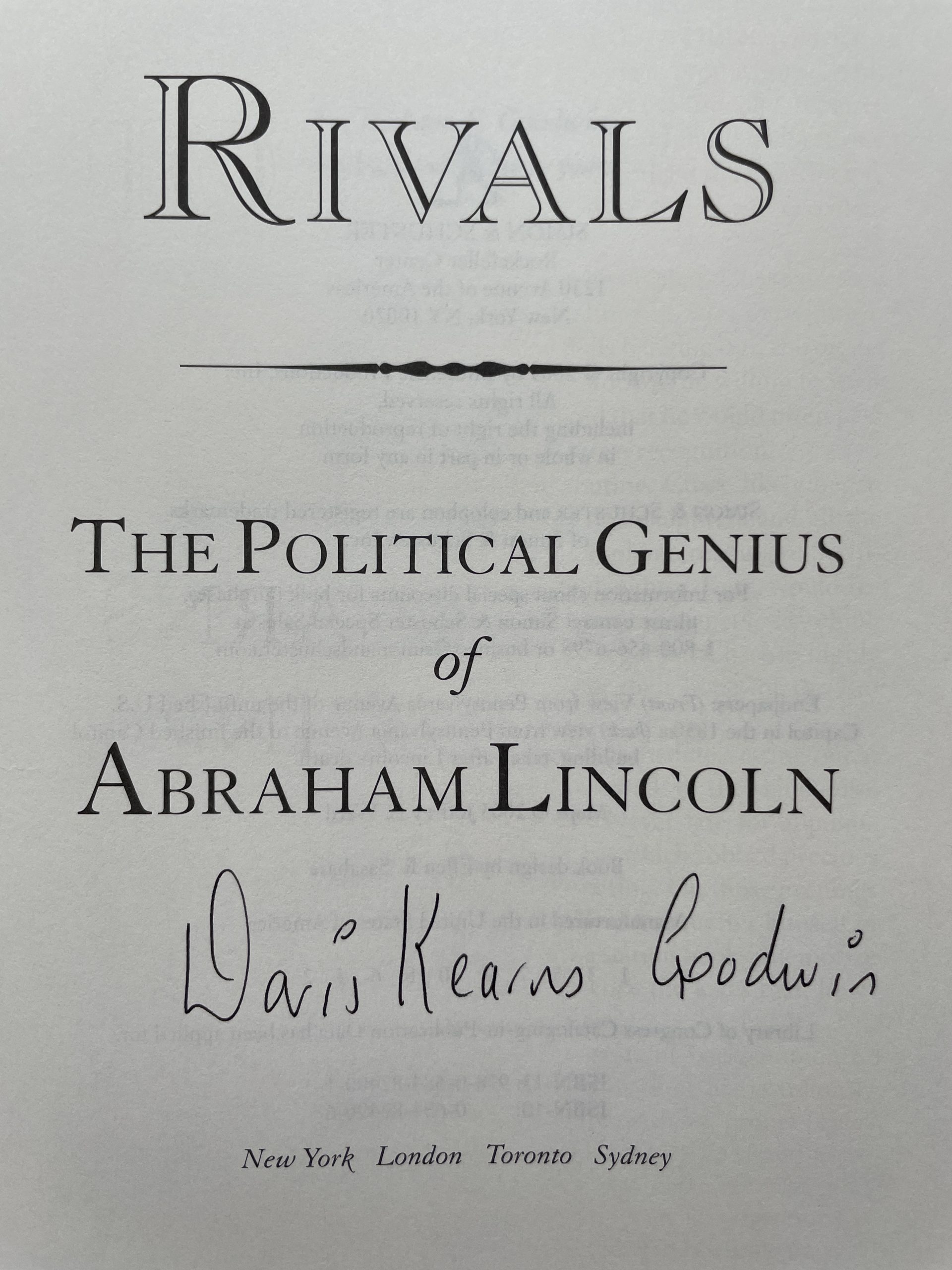 Doris Kearns Goodwin - Team of Rivals [Basis for ‘Lincoln’] - SIGNED First Edition 2005 - Image 2