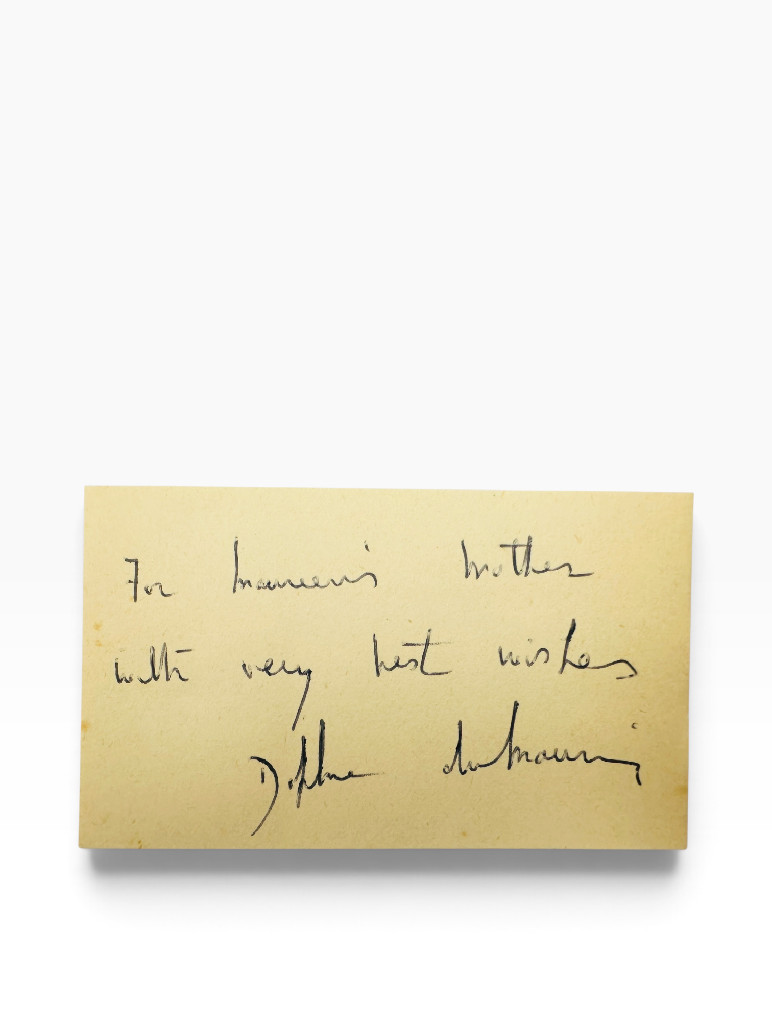 Maureen's Mother - Daphne du Maurier - Signed note