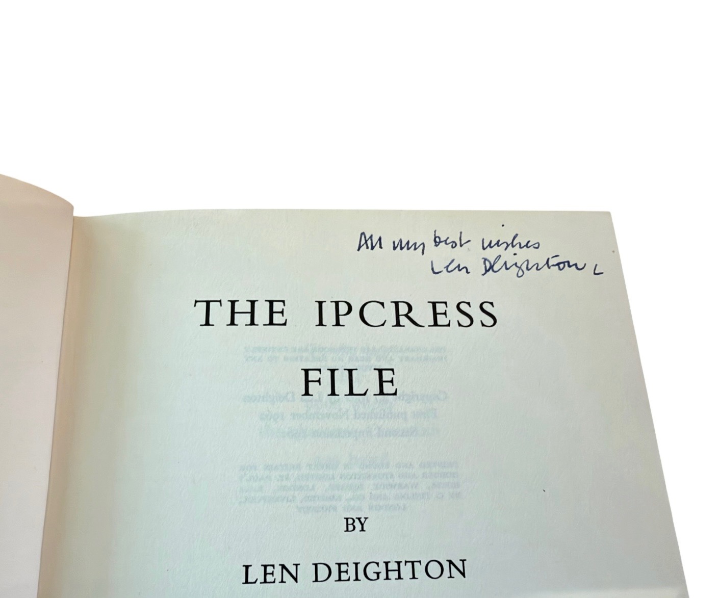 Len Deighton - The Ipcress File - SIGNED by the Author - Image 2