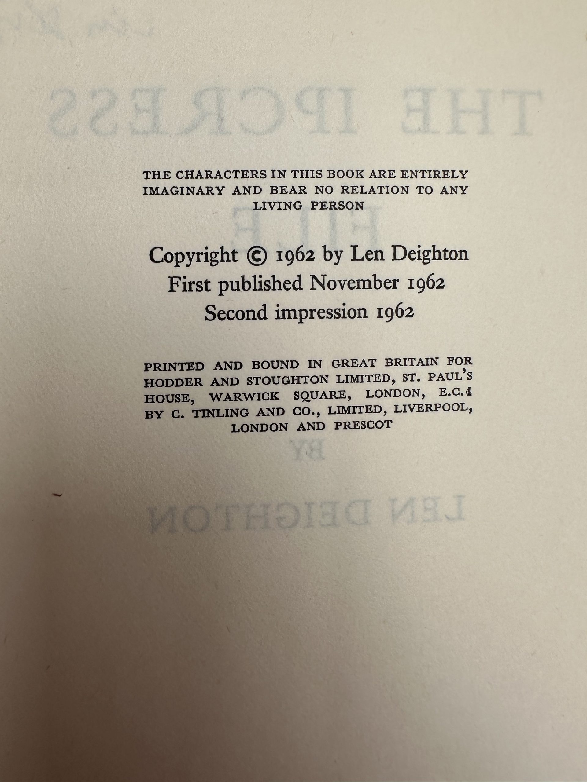 Len Deighton - The Ipcress File - SIGNED by the Author - Image 3