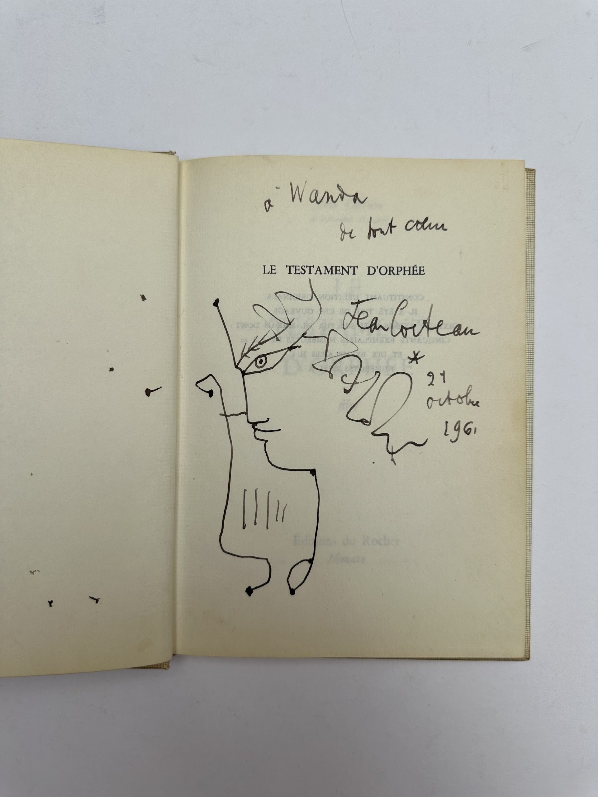 Jean Cocteau - Le Testament d'Orphee - SIGNED First Edition 1961 - Image 2