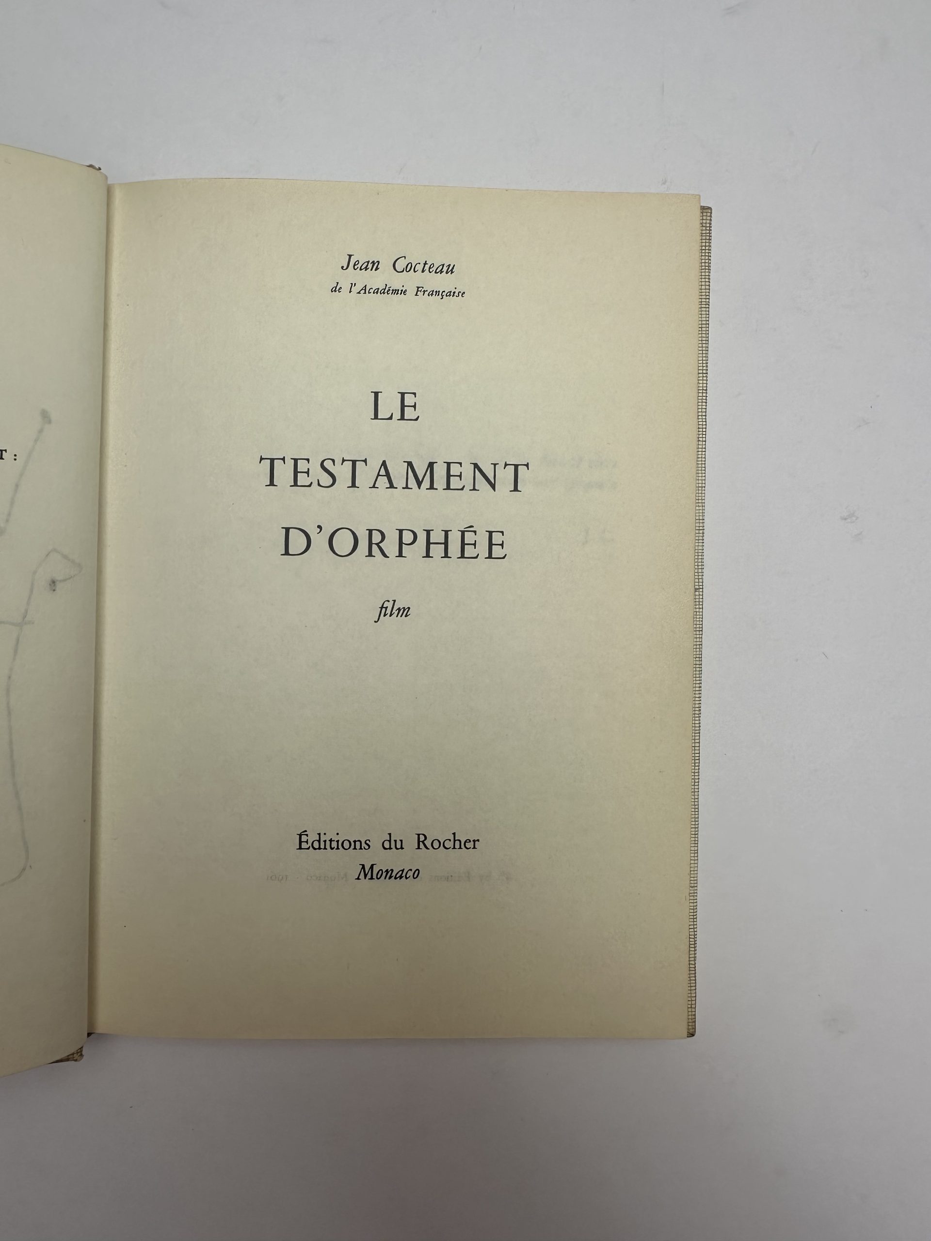 Jean Cocteau - Le Testament d'Orphee - SIGNED First Edition 1961 - Image 3