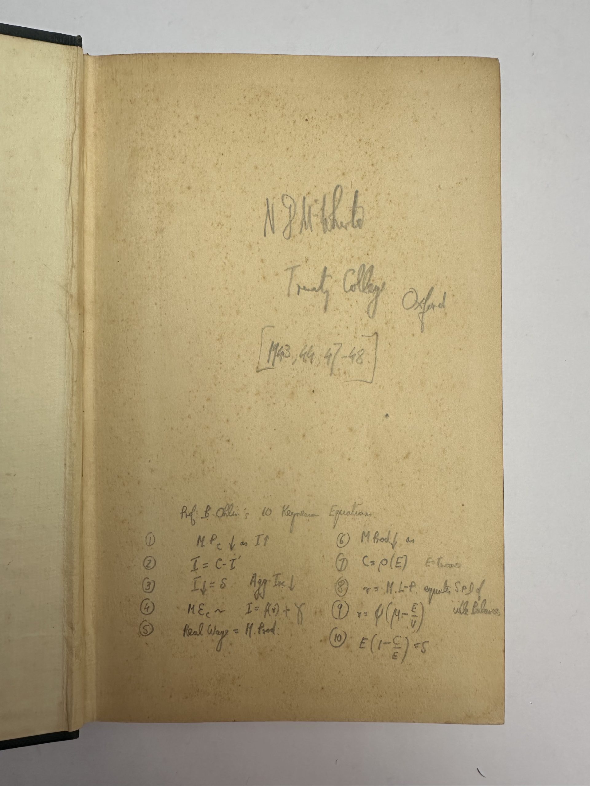 John Maynard Keynes - The General Theory of Employment, Interest and Money — Norris McWhirter’s Annotated Copy - First Edition 1936 - Image 2