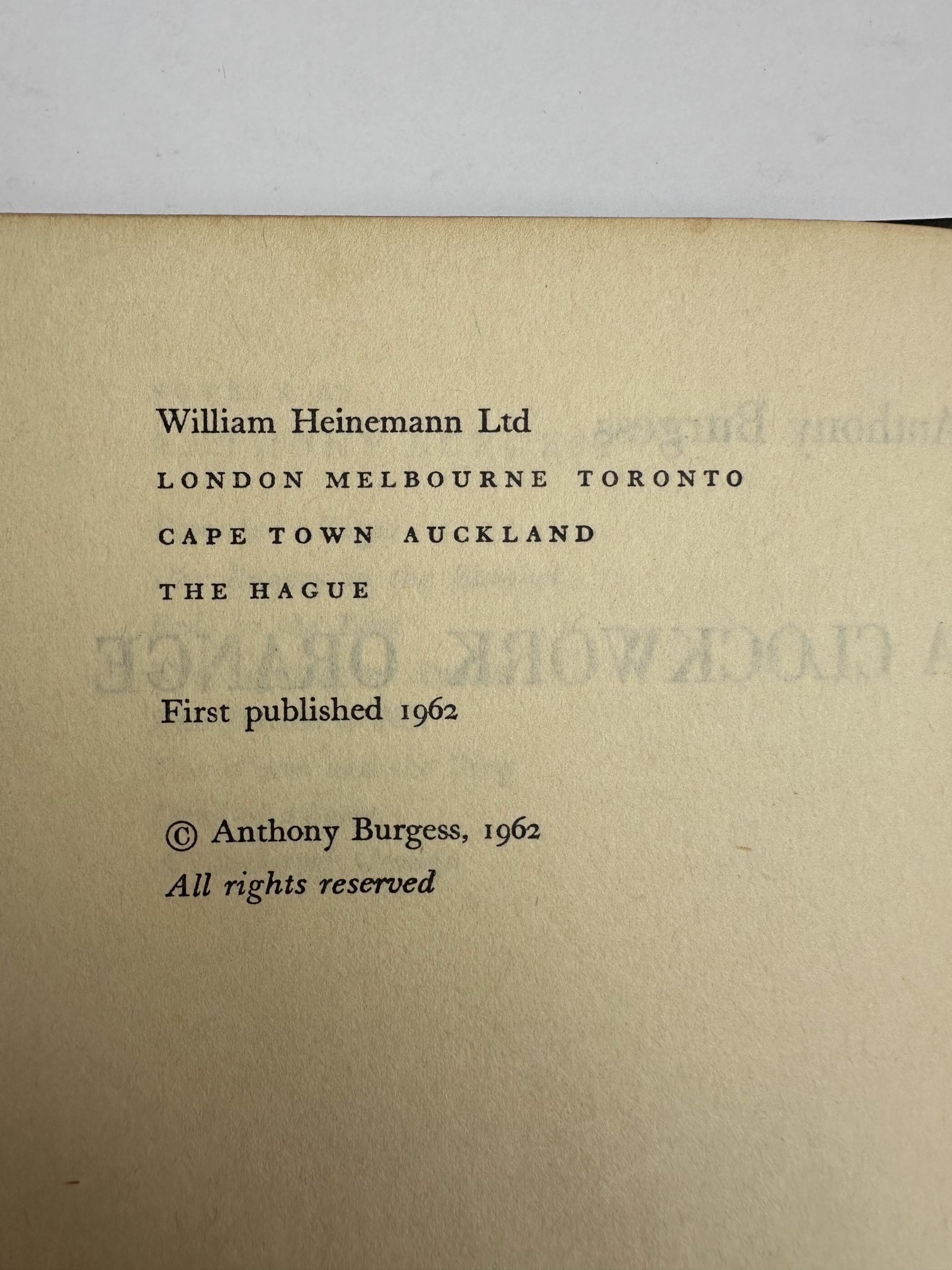 Anthony Burgess - A Clockwork Orange - True First Issue 1962 - Image 2