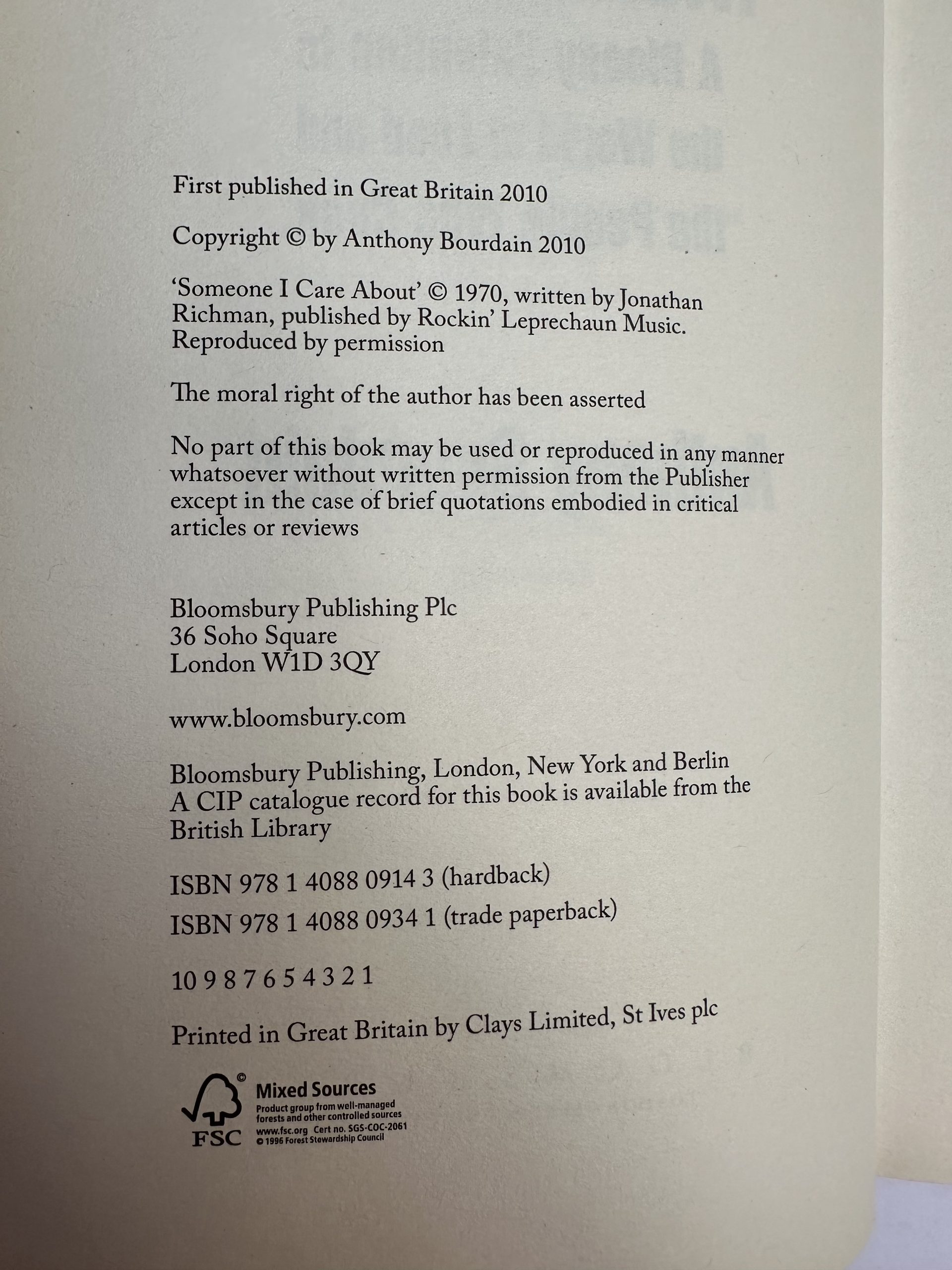 Anthony Bourdain - Medium Raw - First Edition 2010 - Image 2