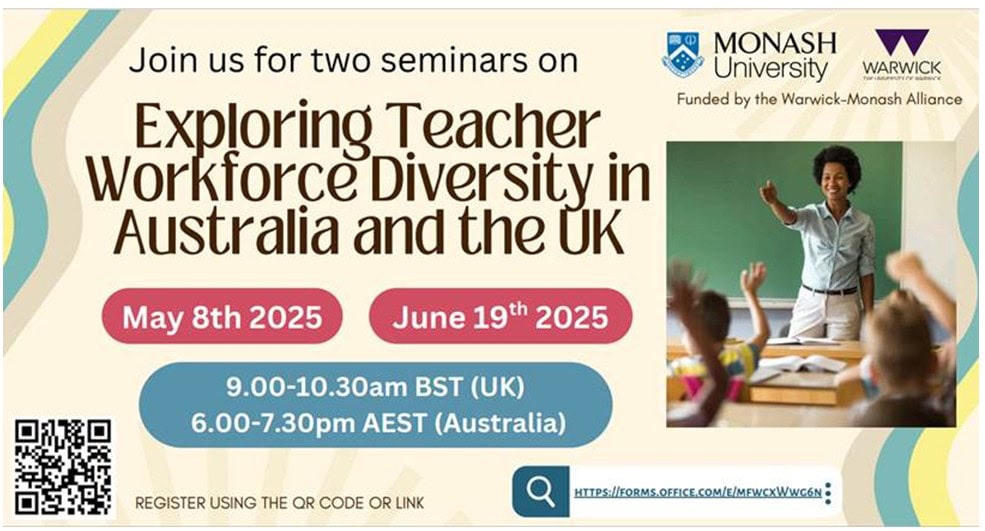 BLOG Diversity in the teacher workforce - upcoming research seminars 23042025 BLOG Diversity in the teacher workforce - upcoming research seminars 23042025