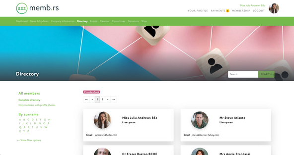 screenshots of Memb.rs member management system