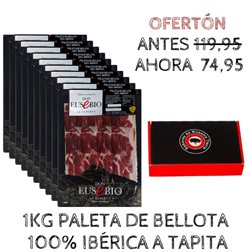 10 sobres de Paletilla de bellota 100% Ibérica Salamanca cortada a tapita de 100grs