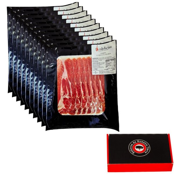 10 Beutel Schwarze Etikette Gran Selección Rivera Schinken, maschinell geschnitten-detalle
