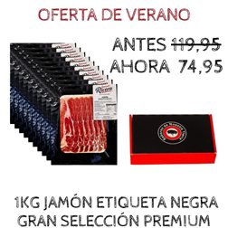 10 Beutel Schwarze Etikette Gran Selección Rivera Schinken, maschinell geschnitten