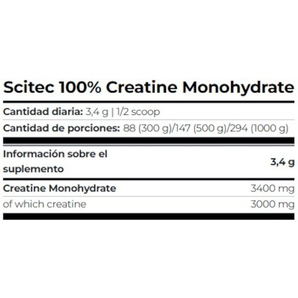 100% Monohydrate de créatine 500 g-detalle