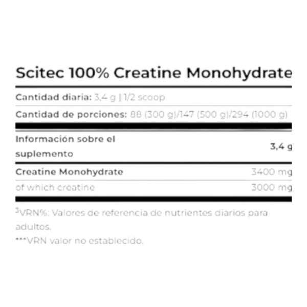 100% Créatine Monohydrate 300 Gr-detalle