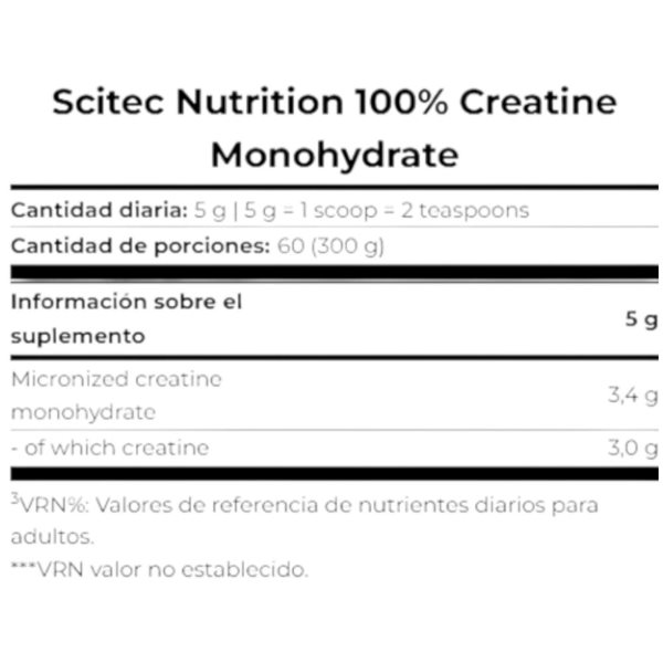 100% créatine monohydrate saveurs 300 g-detalle