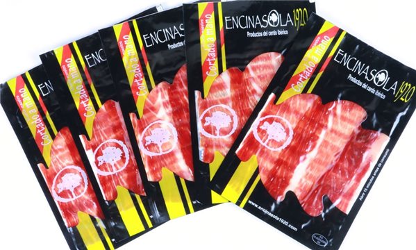 100% ibérico Bellota, Jamón PALETA Cortado a cuchillo con su hueso y virutas-detalle