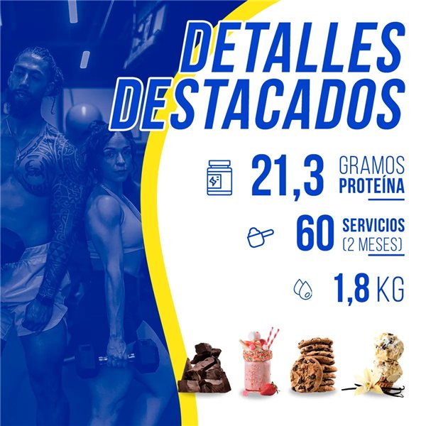 100% Whey Protein Fresa1,8 kg-trasera