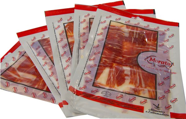 15 sobres Jamón Gran Reserva Morato Extremadura Loncheado en 80grs-detalle