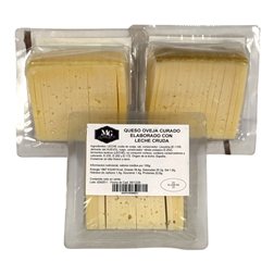 3 CUÑAS PRECORTADAS DE QUESO OVEJA CURADO ELABORADO CON LECHE CRUDA (900 GR APROX.) QUESOS MG