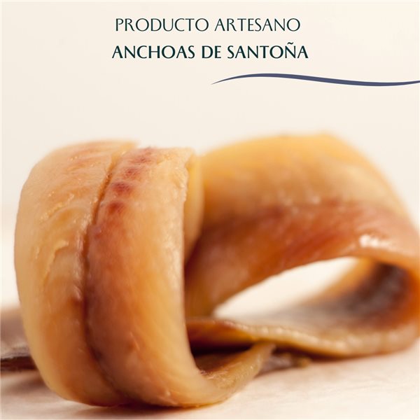 36-46 Filets d'anchois de Santoña Artisanaux Extra (200g) + 20-24 Anchois (Boquerones) de la Cantabrique à l'huile d'olive (200g) | Assortiments Gourmet | Élaboré par Casa Santoña-izquierda