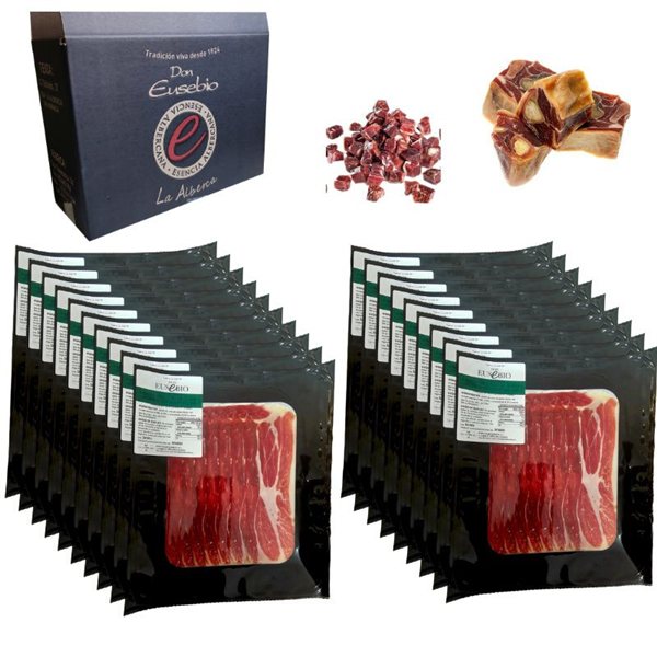 3kgs Iberian Cebo de Campo Ham 50% Iberian breed Salamanca Don Eusebio Sliced-detalle