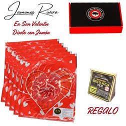5 sobres de Jamón Ibérico Rivera San Valentín corte a cuchillo