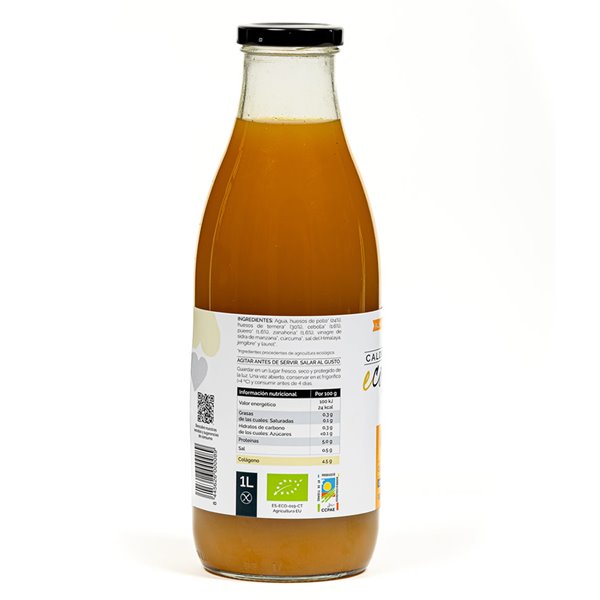 6 botellas de caldo de huesos con cúrcuma y jengibre-detalle