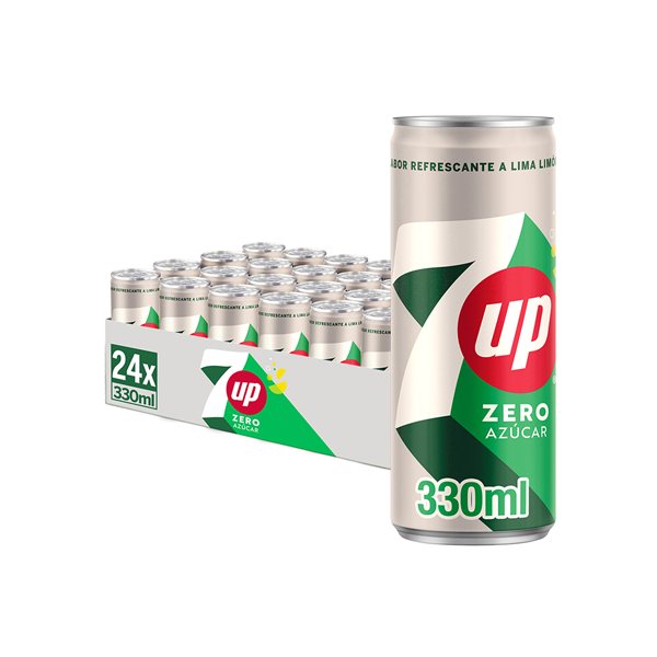 7UP Original Boisson au Citron et à la Lime avec Arôme Naturel, Canettes de 330 ml, Pack de 24 (7,92 L)-lateral