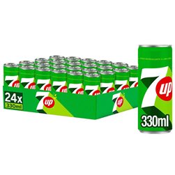7UP Original Boisson au Citron et à la Lime avec Arôme Naturel, Canettes de 330 ml, Pack de 24 (7,92 L)