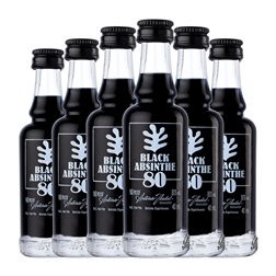 Absenta Antonio Nadal 80º Black — Negro Botellín Miniatura 4 cl (Caja de 6 unidades)