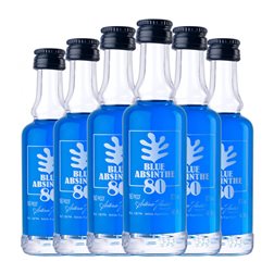 Absenta Antonio Nadal 80º Blue — Azul Botellín Miniatura 4 cl (Caja de 6 unidades)