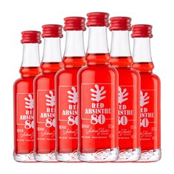 Absenta Antonio Nadal 80º Red — Rojo Botellín Miniatura 4 cl (Caja de 6 unidades)