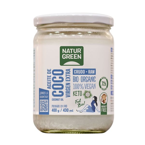 Bio-Entfettetes Kokosöl 430ml-400g Naturgreen-detalle
