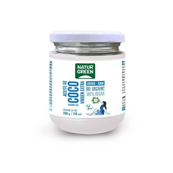 Huile de coco Bio 215ml-200g Naturgreen-lateral