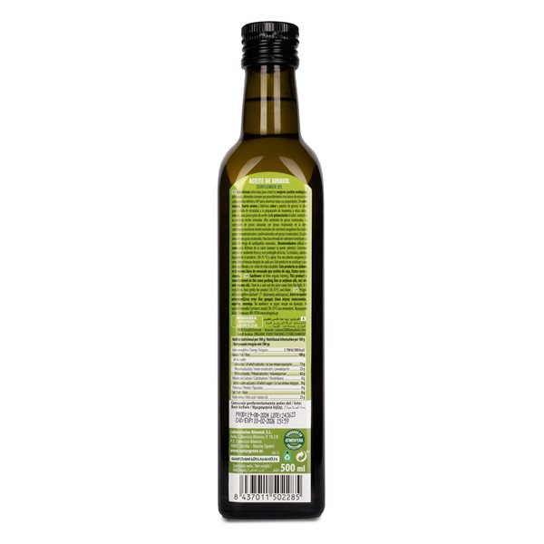 Aceite de Girasol Ecológico 500 ml NaturGreen-izquierda