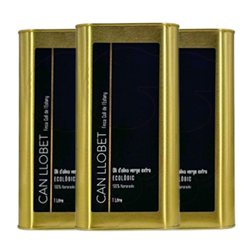 Aceite de Oliva Can Llobet Koroneiki AOVE Virgen Extra Eco — Ecológico Lata Medium 1 L (Caja de 3 unidades)