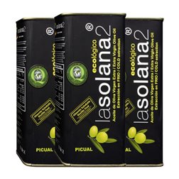Aceite de Oliva David y Adrián Lasolana2 Picual AOVE Virgen Extra Eco — Ecológico Lata 50 cl (Caja de 3 unidades)