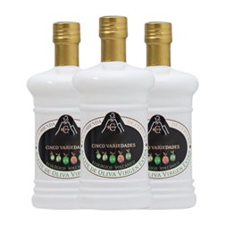 Aceite de Oliva Encomienda de Cervera 1758 Cinco Variedades Campo de Calatrava Coupage, AOVE Virgen Extra Botella Medium 50 cl (Caja de 3 unidades)