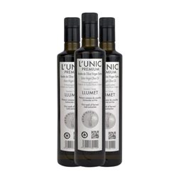 Aceite de Oliva Oleomile L'Unic Llumet AOVE Virgen Extra Botella Medium 50 cl (Caja de 3 unidades)