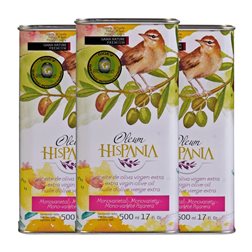 Aceite de Oliva Oleum Hispania Pajarera Tradicional, Premium, Nature, AOVE Virgen Extra Lata 50 cl (Caja de 3 unidades)