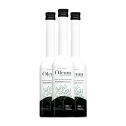 Aceite de Oliva Oleum Laguna de Blas Arbequina Cornicabra Aceite de Madrid AOVE Virgen Extra Eco — Ecológico Botella Medium 50 cl Vidrio (Caja de 3 unidades)