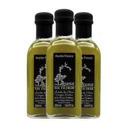Aceite de Oliva Sucesores Hnos. López La Laguna Fresco Picual Sin Filtrar, AOVE Virgen Extra Botella Medium 50 cl Vidrio (Caja de 3 unidades)
